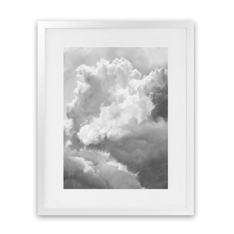 Shop Grey Cloudscape III Art Print-Black, Grey, Portrait, Scandinavian, View All, White-framed painted poster wall decor artwork