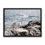 Shop Fontelina Chairs V Photo Canvas Art Print-Amalfi Coast Italy, Blue, Brown, Coastal, Landscape, Photography, Photography Canvas Prints, View All-framed wall decor artwork