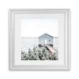 Shop Blue Boat Shed (Square) Photo Art Print-Blue, Boho, Coastal, Green, Photography, Square, Tropical, View All-framed poster wall decor artwork