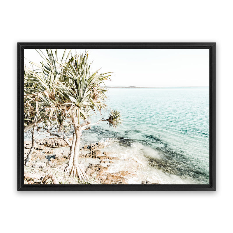 Shop Palm Tree Point Photo Canvas Art Print-Blue, Boho, Coastal, Green, Landscape, Photography, Photography Canvas Prints, Tropical, View All-framed wall decor artwork