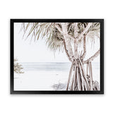 Shop Pandanus Palm Tree Photo Art Print-Boho, Botanicals, Coastal, Green, Landscape, Neutrals, Photography, Tropical, View All, White-framed poster wall decor artwork