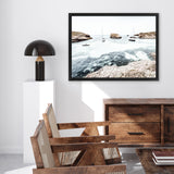 Shop Boats In The Bay Photo Canvas Art Print-Blue, Coastal, Landscape, Photography, Photography Canvas Prints, View All, White-framed wall decor artwork