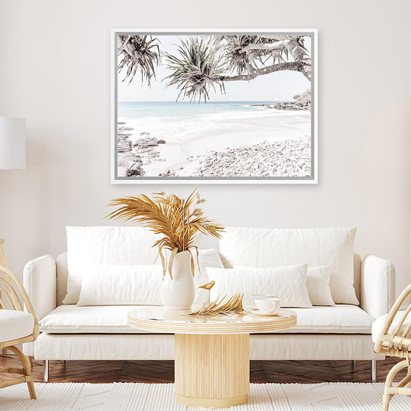 Shop Sunshine Coast Photo Canvas Art Print-Boho, Botanicals, Coastal, Green, Landscape, Photography, Photography Canvas Prints, Tropical, View All, White-framed wall decor artwork