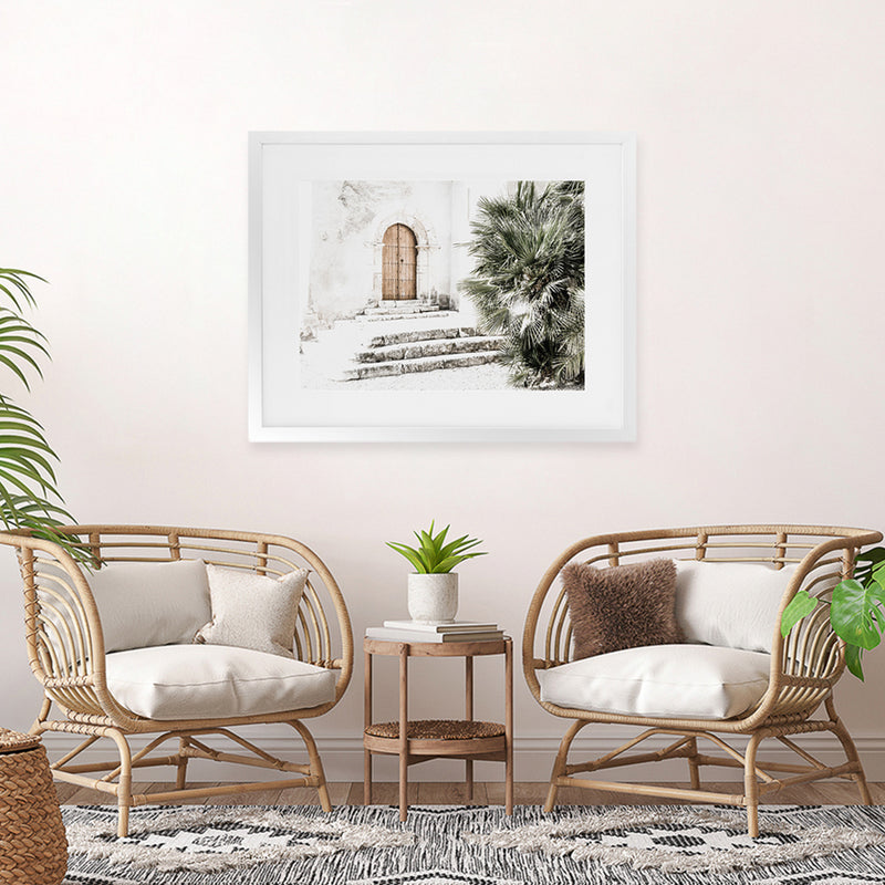 Shop Arched Doorway Photo Art Print-Boho, Botanicals, Coastal, Green, Landscape, Moroccan Days, Neutrals, Photography, Tropical, View All-framed poster wall decor artwork