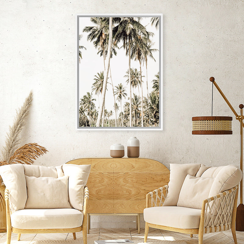 Shop Coconut Palm Plantation Photo Canvas Art Print-Boho, Botanicals, Coastal, Green, Photography, Photography Canvas Prints, Portrait, Tropical, View All-framed wall decor artwork