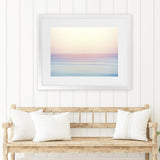 Shop Pastel Sunset Photo Art Print-Blue, Coastal, Horizontal, Landscape, Photography, Pink, Rectangle, View All, Yellow-framed poster wall decor artwork