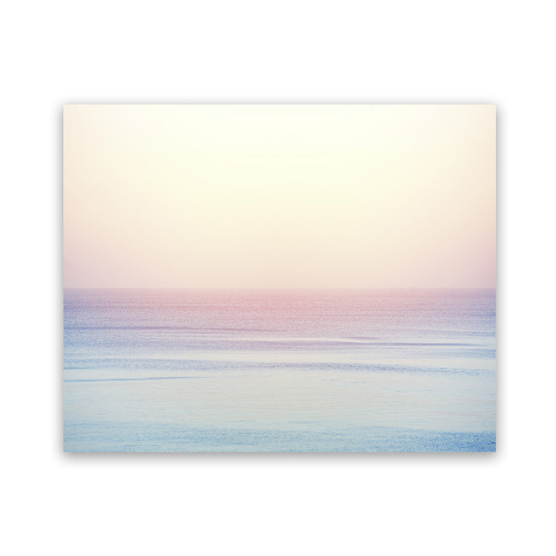 Shop Pastel Sunset Photo Art Print-Blue, Coastal, Horizontal, Landscape, Photography, Pink, Rectangle, View All, Yellow-framed poster wall decor artwork