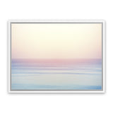 Shop Pastel Sunset Photo Canvas Art Print-Blue, Coastal, Horizontal, Landscape, Photography, Photography Canvas Prints, Pink, Rectangle, View All, Yellow-framed wall decor artwork