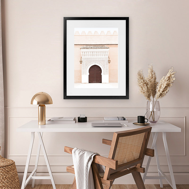 Shop Pastel Porchway I Photo Art Print-Boho, Brown, Moroccan Days, Neutrals, Orange, Photography, Portrait, View All-framed poster wall decor artwork