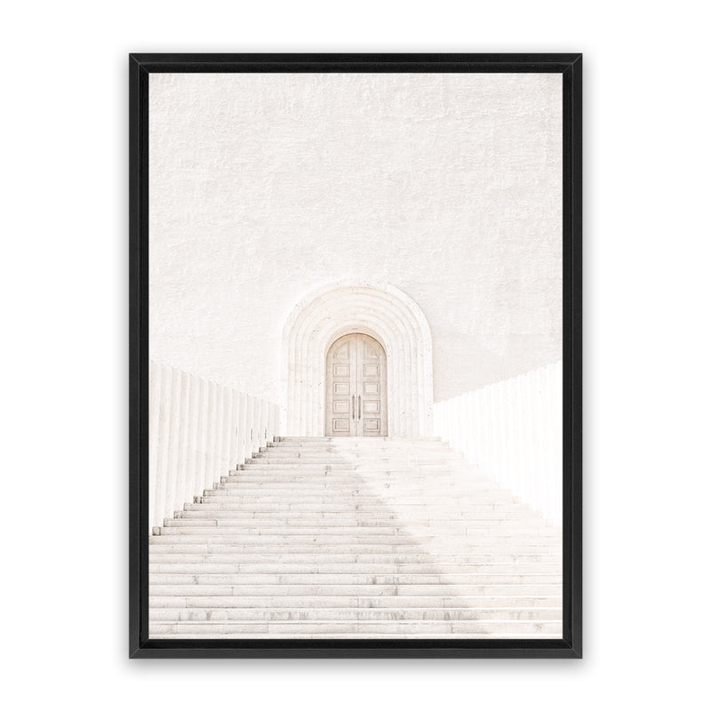 Shop Pastel Doorway II Photo Canvas Art Print-Boho, Moroccan Days, Neutrals, Photography, Photography Canvas Prints, Portrait, View All, White-framed wall decor artwork