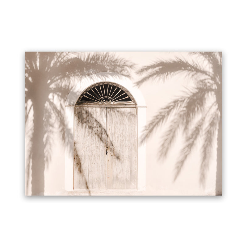 Shop Pastel Palm Shadows Photo Canvas Art Print-Boho, Brown, Coastal, Landscape, Moroccan Days, Neutrals, Photography, Photography Canvas Prints, Tropical, View All-framed wall decor artwork