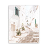 Shop Ostuni Laneway I Photo Art Print-Amalfi Coast Italy, Boho, Coastal, Neutrals, Photography, Portrait, View All, White-framed poster wall decor artwork