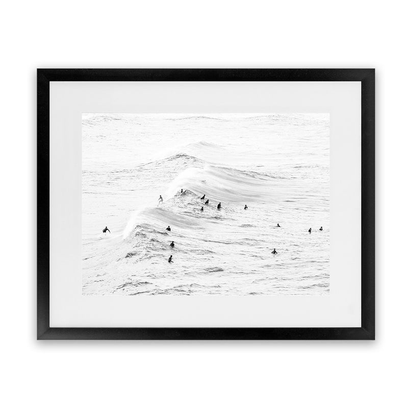 Shop Surf Swell B&W Photo Art Print-Coastal, Landscape, Photography, View All, White-framed poster wall decor artwork