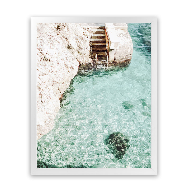 Shop Italian Coastline Photo Art Print-Amalfi Coast Italy, Blue, Boho, Coastal, Green, Photography, Portrait, Tropical, View All-framed poster wall decor artwork