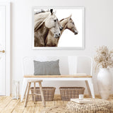 Shop Cream Horses Photo Art Print-Animals, Brown, Landscape, Photography, View All, White-framed poster wall decor artwork
