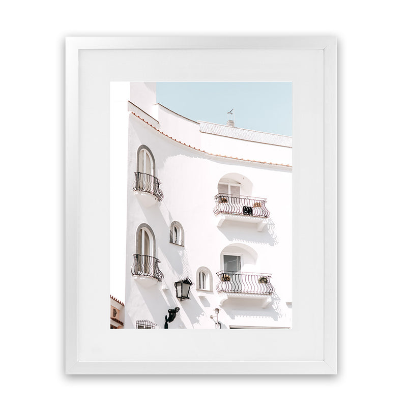 Shop Positano Villa Photo Art Print-Amalfi Coast Italy, Coastal, Photography, Portrait, View All, White-framed poster wall decor artwork