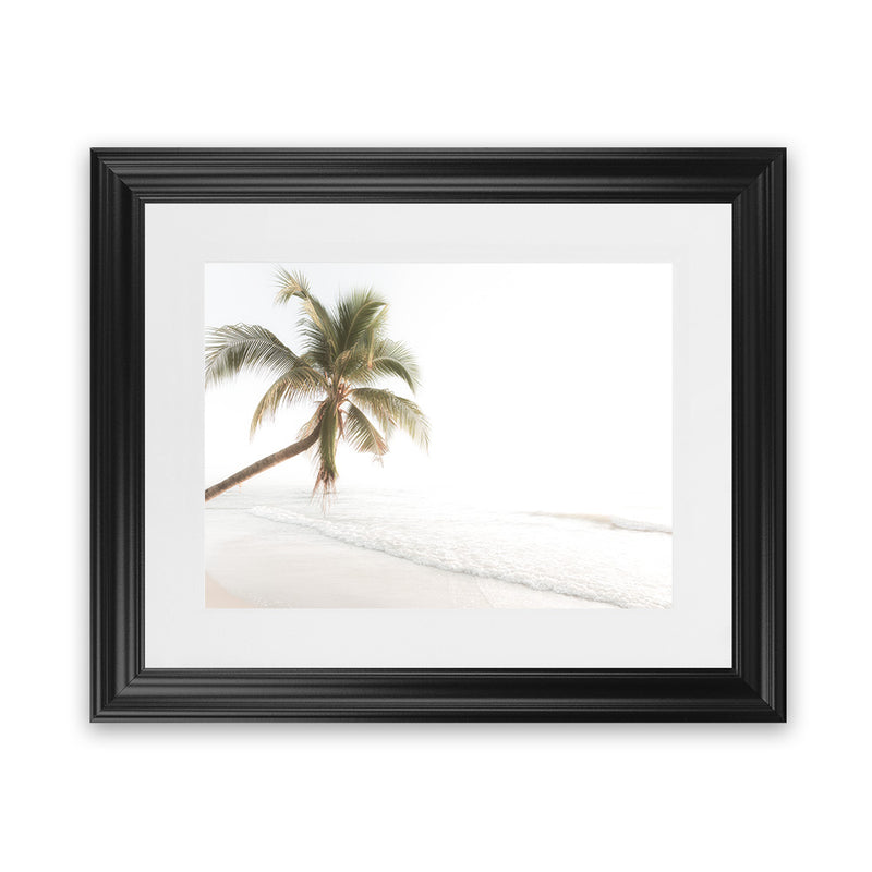 Shop Ocean Palm Tree Photo Art Print-Boho, Coastal, Green, Landscape, Photography, Tropical, View All, White-framed poster wall decor artwork