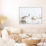 Shop White City Photo Canvas Art Print-Amalfi Coast Italy, Boho, Coastal, Landscape, Photography, Photography Canvas Prints, View All, White-framed wall decor artwork