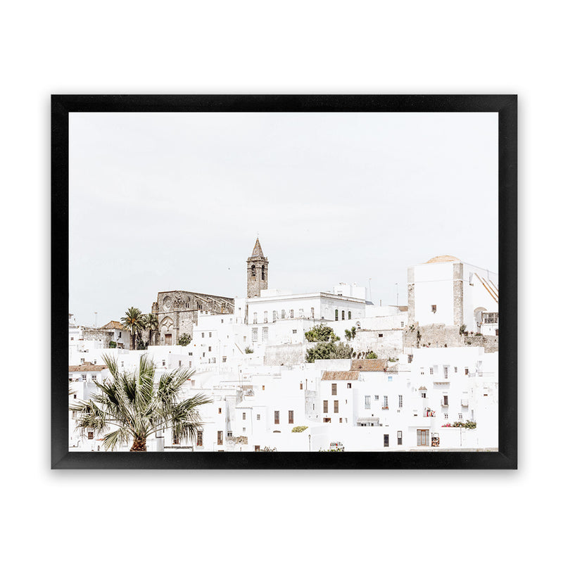 Shop White City Photo Art Print-Amalfi Coast Italy, Boho, Coastal, Landscape, Photography, View All, White-framed poster wall decor artwork