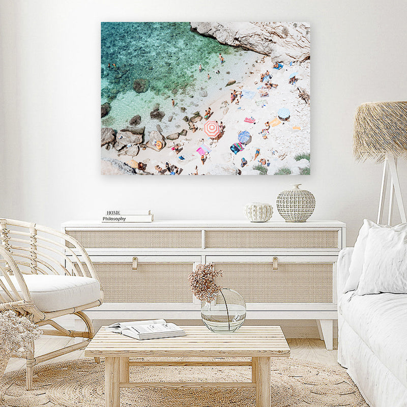 Shop Salento Beach Day I Photo Canvas Art Print-Amalfi Coast Italy, Coastal, Green, Landscape, Photography, Photography Canvas Prints, Tropical, View All-framed wall decor artwork