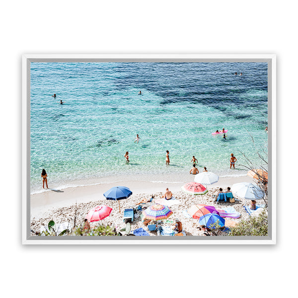 Shop La Spiaggia I Photo Canvas Art Print-Amalfi Coast Italy, Blue, Coastal, Green, Landscape, People, Photography, Photography Canvas Prints, View All-framed wall decor artwork