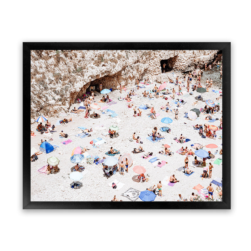 Shop La Spiaggia II Photo Art Print-Amalfi Coast Italy, Brown, Coastal, Landscape, Neutrals, People, Photography, View All-framed poster wall decor artwork