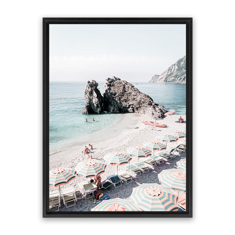 Shop Monterosso Italy II Photo Canvas Art Print-Amalfi Coast Italy, Blue, Coastal, Green, Photography, Photography Canvas Prints, Portrait, Tropical, View All-framed wall decor artwork