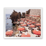 Shop Italian Sea Baths I Photo Art Print-Amalfi Coast Italy, Brown, Coastal, Landscape, Orange, Photography, Tropical, View All-framed poster wall decor artwork