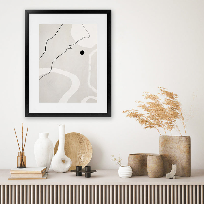 Shop Abstract Forms II Art Print-Abstract, Boho, Neutrals, Portrait, View All-framed painted poster wall decor artwork