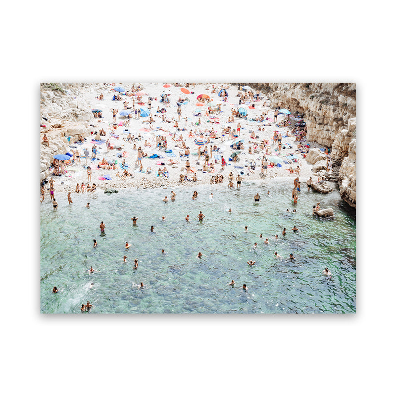 Shop Polignano A Mare From Above II Photo Canvas Art Print-Amalfi Coast Italy, Blue, Coastal, Green, Landscape, Neutrals, People, Photography, Photography Canvas Prints, View All-framed wall decor artwork