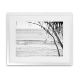 Shop Surfing At Noosa Photo Art Print-Black, Coastal, Grey, Landscape, Photography, View All, White-framed poster wall decor artwork