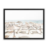 Shop Beach Parasols Photo Canvas Art Print-Boho, Coastal, Greece, Landscape, Neutrals, Photography, Photography Canvas Prints, View All-framed wall decor artwork