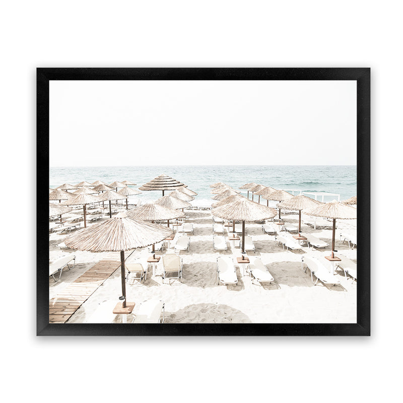 Shop Beach Parasols Photo Art Print-Amalfi Coast Italy, Boho, Coastal, Greece, Landscape, Neutrals, Photography, View All-framed poster wall decor artwork