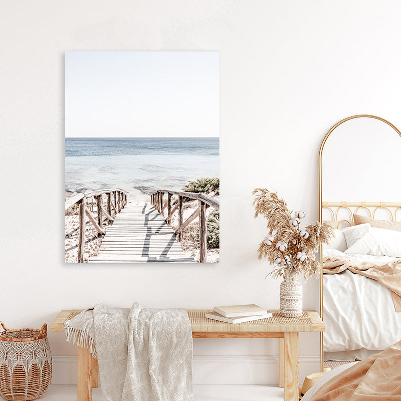 Shop Beach Path II Photo Canvas Art Print-Boho, Brown, Coastal, Neutrals, Photography, Photography Canvas Prints, Portrait, Rectangle, View All, White-framed wall decor artwork