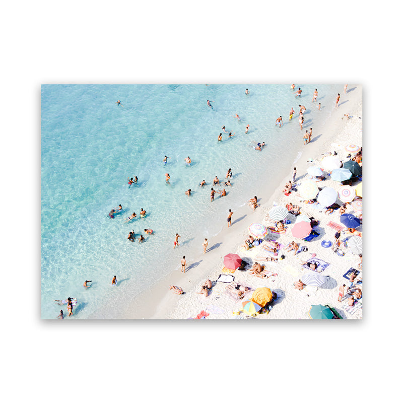 Shop Life At The Beach Photo Canvas Art Print-Amalfi Coast Italy, Blue, Coastal, Green, Landscape, People, Photography, Photography Canvas Prints, Tropical, View All-framed wall decor artwork