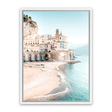 Shop Amalfi Village I Photo Canvas Art Print-Amalfi Coast Italy, Blue, Coastal, Green, Photography, Photography Canvas Prints, Portrait, View All-framed wall decor artwork