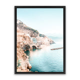 Shop Amalfi Village II Photo Canvas Art Print-Amalfi Coast Italy, Blue, Coastal, Green, Orange, Photography, Photography Canvas Prints, Portrait, View All-framed wall decor artwork