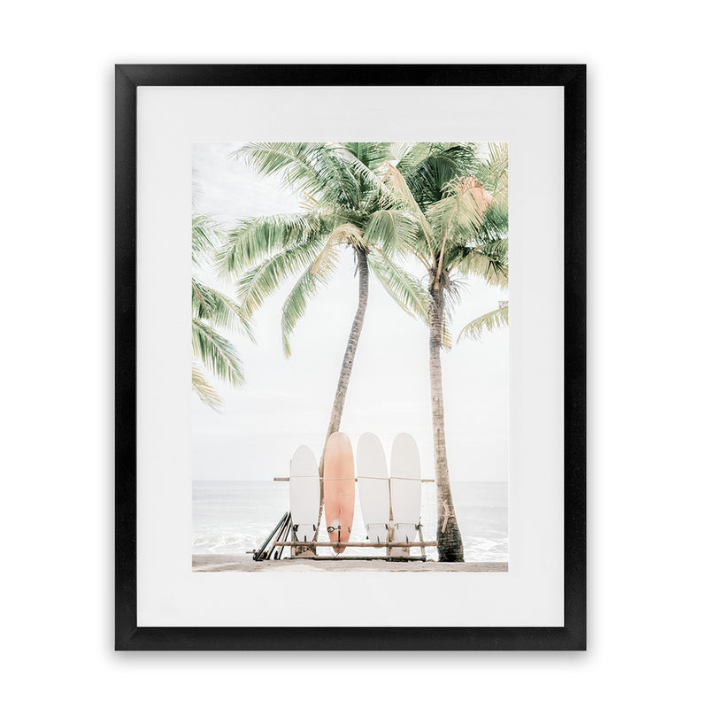Shop Island Surfboards I Photo Art Print-Boho, Coastal, Green, Photography, Portrait, Tropical, View All-framed poster wall decor artwork