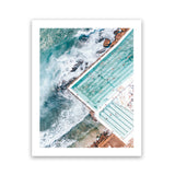 Shop Bondi Pool Aerial I Photo Art Print-Blue, Coastal, Green, Portrait, Tropical, View All-framed poster wall decor artwork