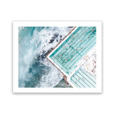 Shop Bondi Pool Aerial III Photo Art Print-Blue, Coastal, Green, Horizontal, Landscape, Photography, Rectangle, View All-framed poster wall decor artwork