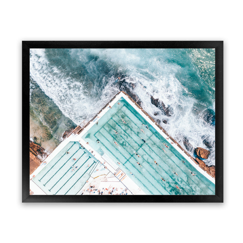 Shop Bondi Pool Aerial IV Photo Art Print-Blue, Coastal, Green, Landscape, Photography, Tropical, View All-framed poster wall decor artwork