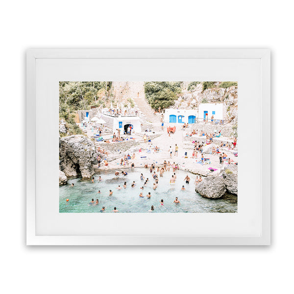 Shop Acquaviva Beach Photo Art Print-Amalfi Coast Italy, Blue, Coastal, Green, Landscape, Neutrals, Photography, View All-framed poster wall decor artwork