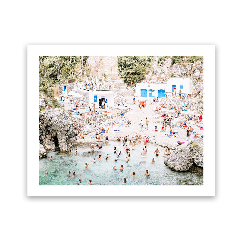 Shop Acquaviva Beach Photo Art Print-Amalfi Coast Italy, Blue, Coastal, Green, Landscape, Neutrals, Photography, View All-framed poster wall decor artwork