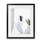 Shop Cactus Shadow Photo Art Print-Boho, Botanicals, Coastal, Greece, Hamptons, Photography, Portrait, Tropical, View All, White-framed poster wall decor artwork