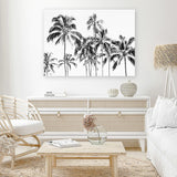 Shop Island Coconut Palms Photo Canvas Art Print-Black, Boho, Coastal, Landscape, Photography, Photography Canvas Prints, Tropical, View All, White-framed wall decor artwork