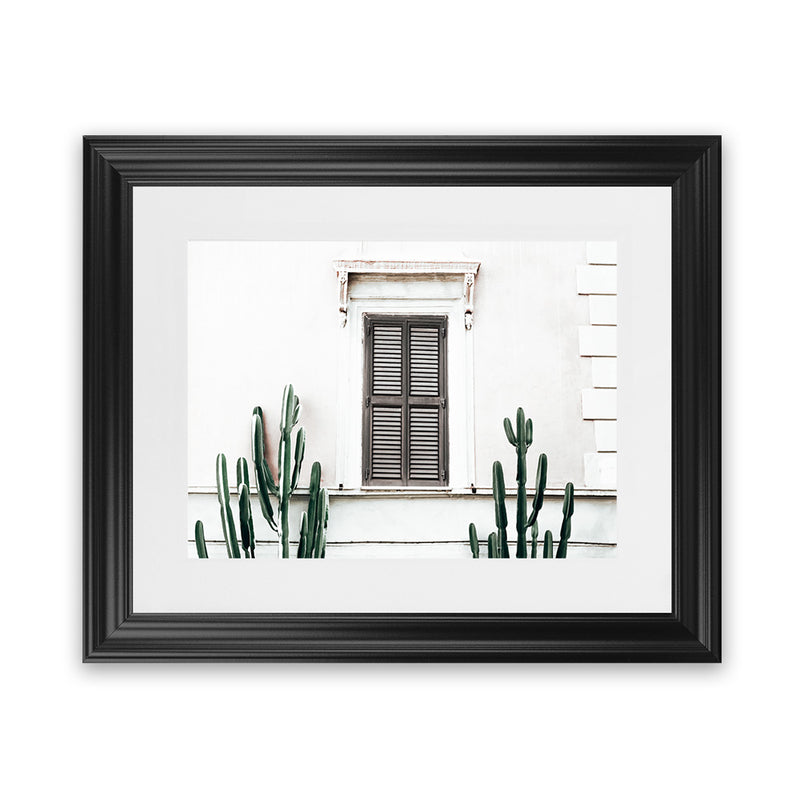 Shop Cactus Villa II Photo Art Print-Boho, Green, Landscape, Moroccan Days, Photography, Tropical, View All, White-framed poster wall decor artwork