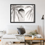 Shop Pastel Palm Shadows II Photo Canvas Art Print-Boho, Coastal, Greece, Landscape, Moroccan Days, Neutrals, Photography, Photography Canvas Prints, Tropical, View All, White-framed wall decor artwork