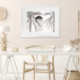 Shop Pastel Palm Shadows II Photo Art Print-Boho, Coastal, Greece, Landscape, Moroccan Days, Neutrals, Photography, Tropical, View All, White-framed poster wall decor artwork
