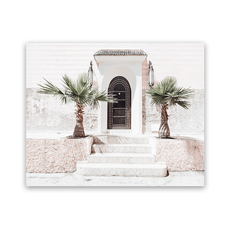 Shop Moroccan Entrance Photo Art Print-Boho, Landscape, Moroccan Days, Neutrals, Photography, Pink, Tropical, View All-framed poster wall decor artwork