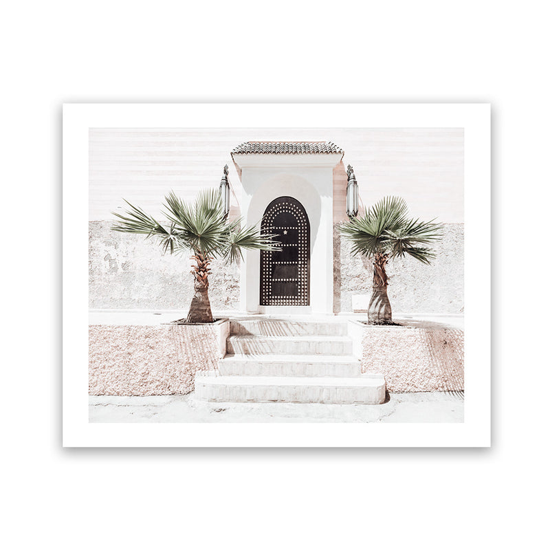 Shop Moroccan Entrance Photo Art Print-Boho, Landscape, Moroccan Days, Neutrals, Photography, Pink, Tropical, View All-framed poster wall decor artwork